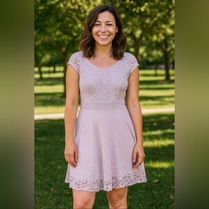 Abercrombie & Fitch Dress L lilac purple Lace cotton blend Abercrombie & Fitch